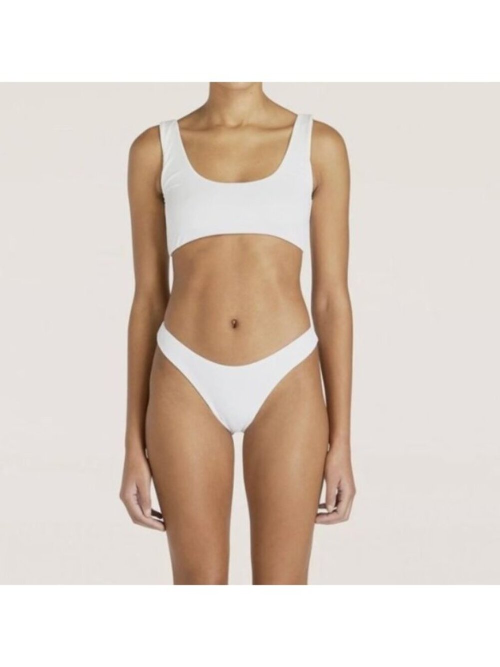 AEXAE Swim Magnum Bikini Top & Bottoms in White NWT - Size L